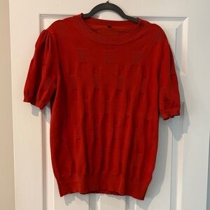 Elegant Red Women's Crew Neck Sweater